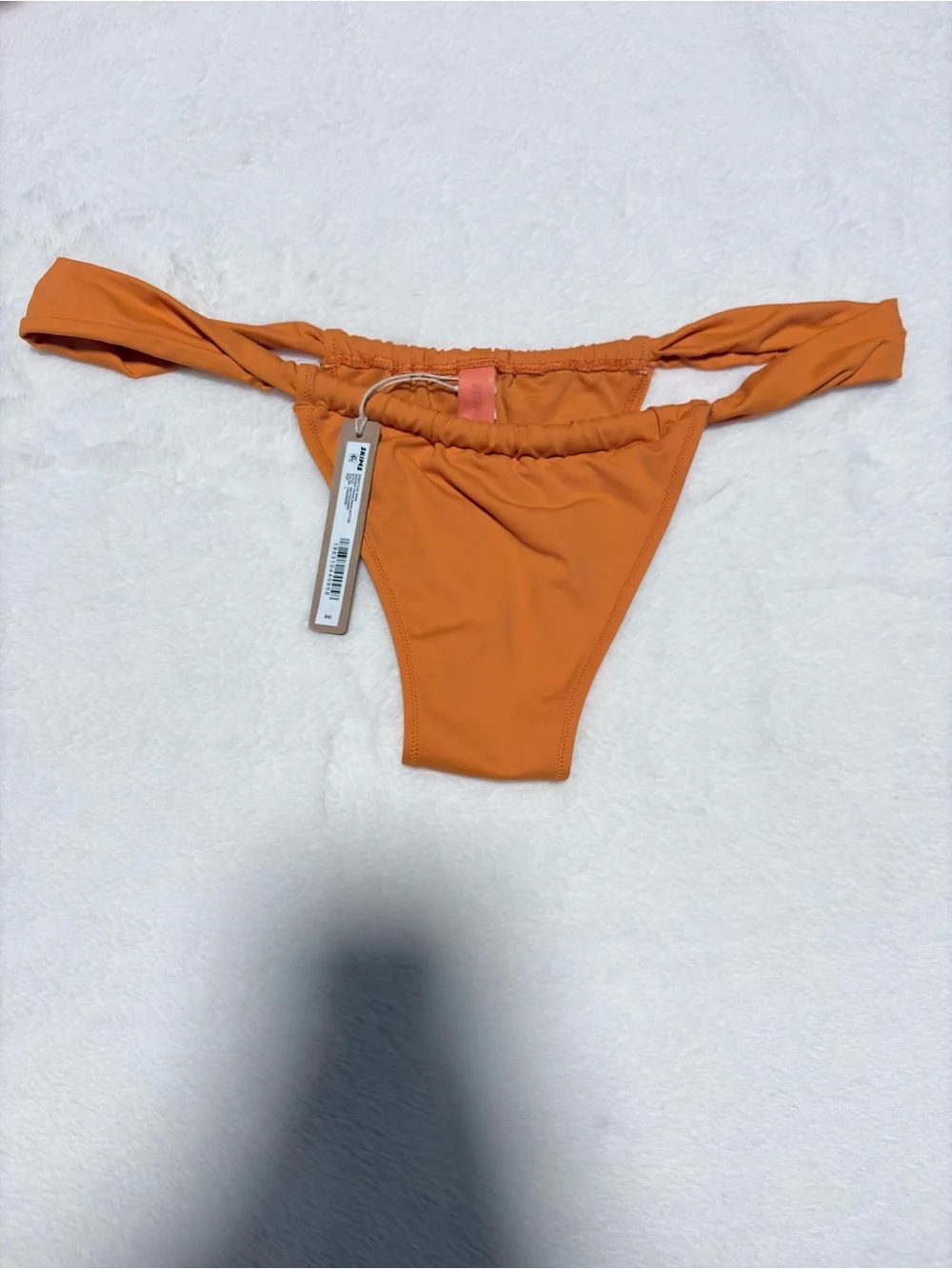 Skims Signature Swim Ruched Thong Bikini Bottom Orange – Size Large NWT